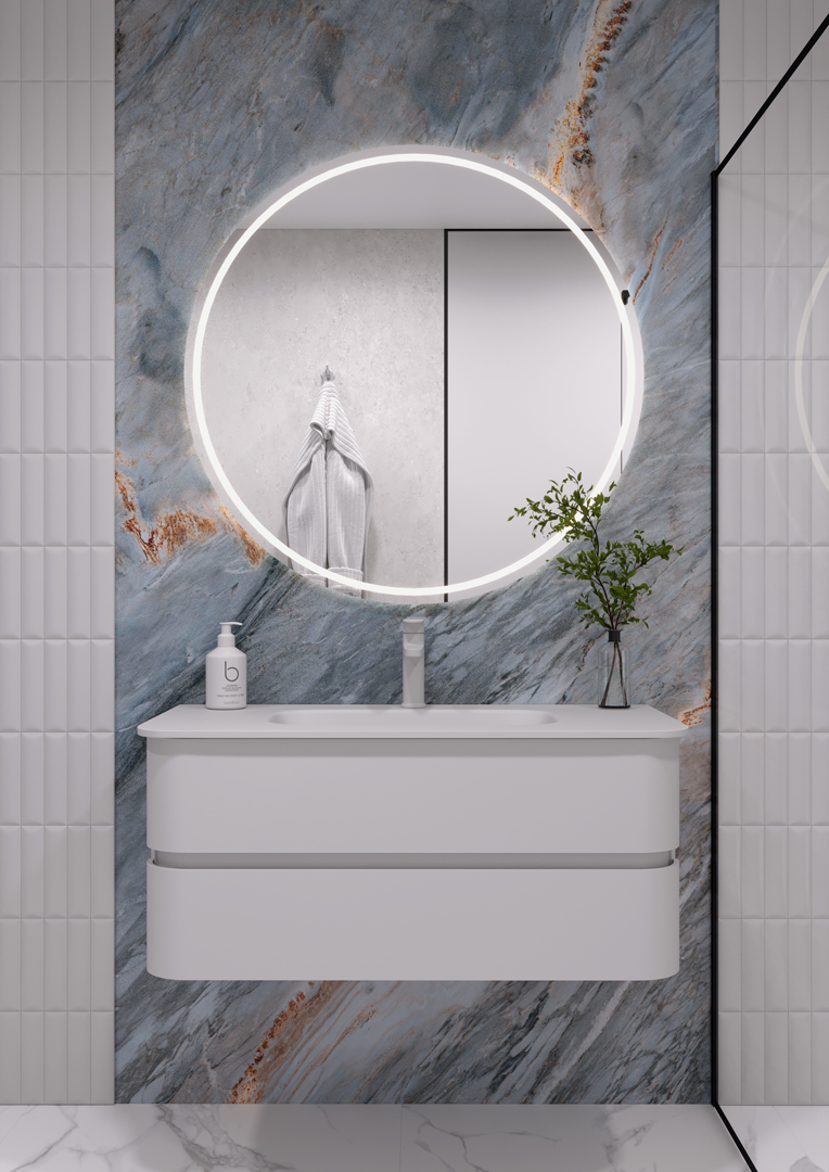 Тумба для ванной Armadi Art Ovale 780-100-W 102×52×50 см, цвет белый матовый — Основное изображение