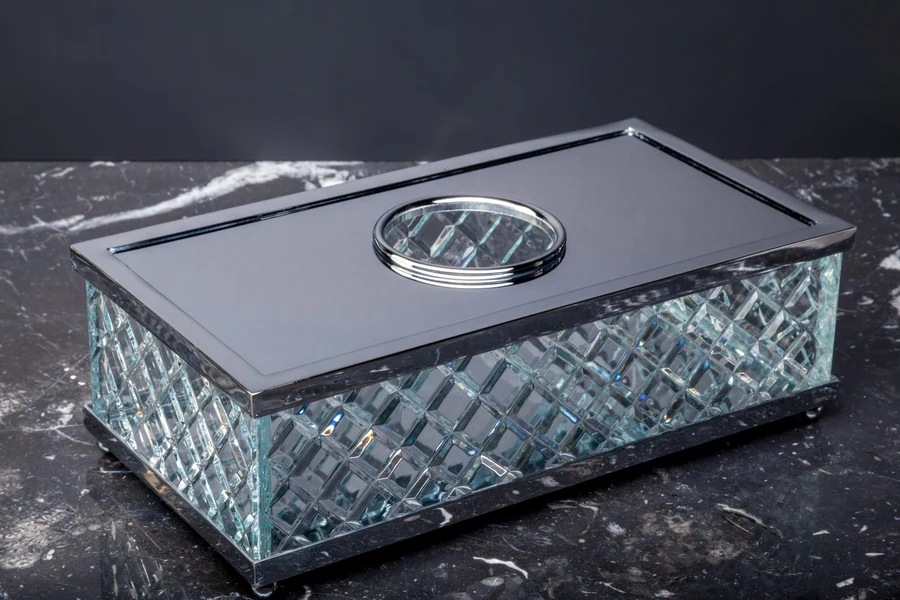 Салфетница Boheme Murano Cristal 10231 265×140×85 мм, цвет хром