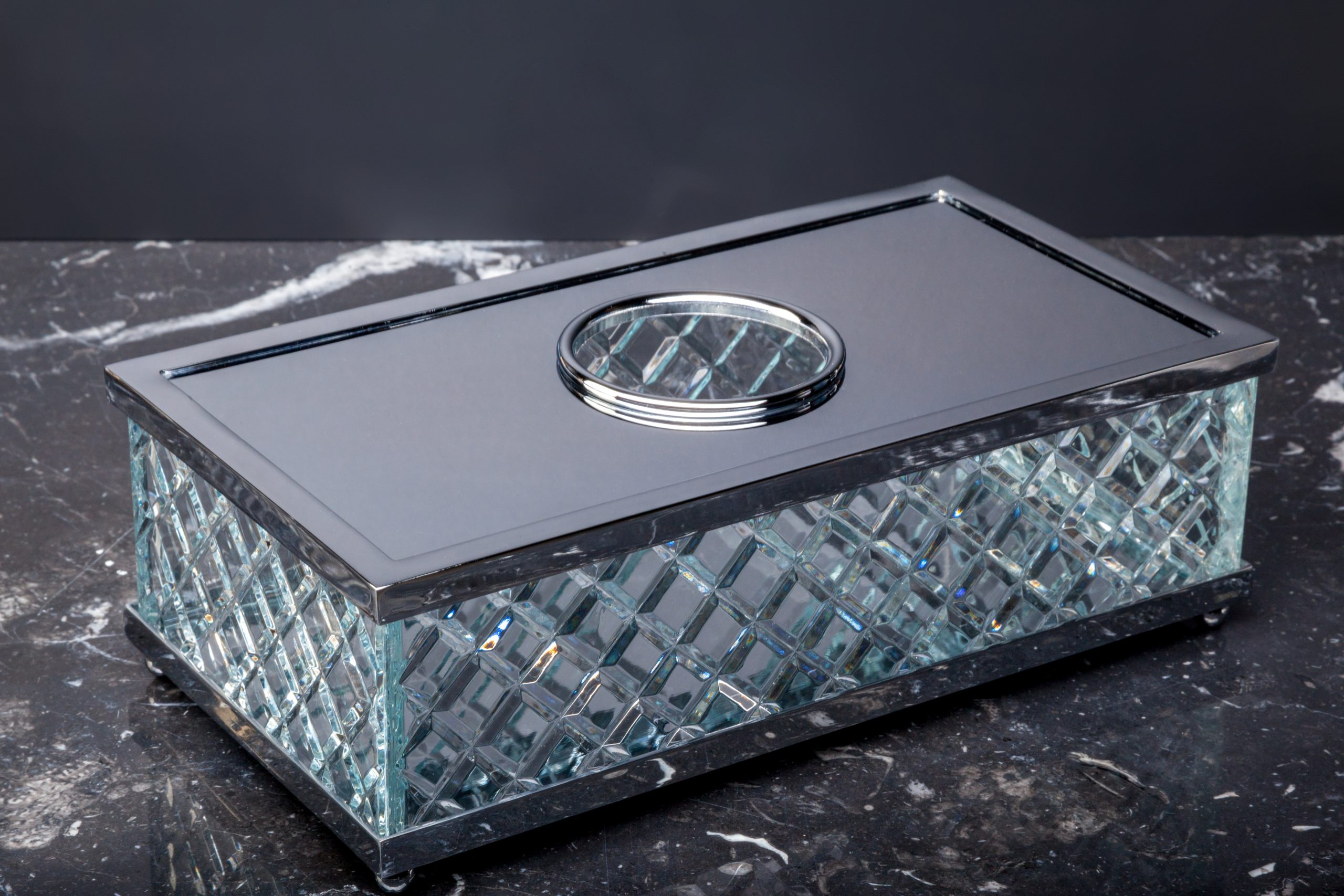 Салфетница Boheme Murano Cristal 10231 265×140×85 мм, цвет хром — Основное изображение