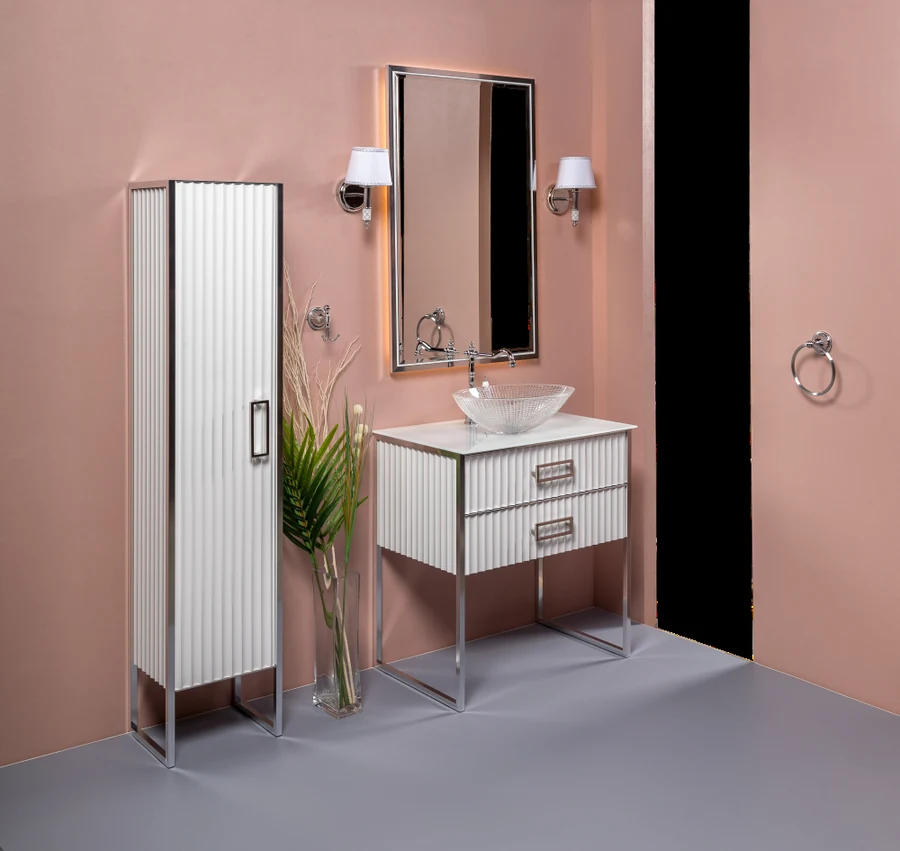 Зеркало Armadi Art Monaco 566-WCR 15×700×1100 мм, цвет белый глянцевый