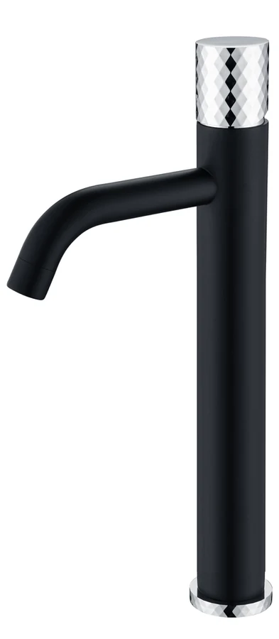 Смеситель для раковины-чаши Boheme Stick 122-BCR 160×45×331 мм, цвет черный матовый