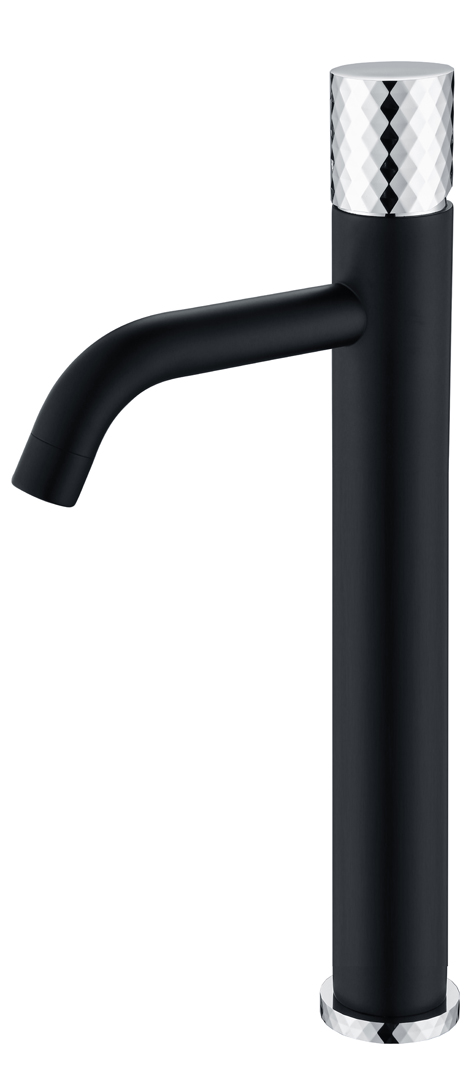 Смеситель для раковины-чаши Boheme Stick 122-BCR 160×45×331 мм, цвет черный матовый — Основное изображение