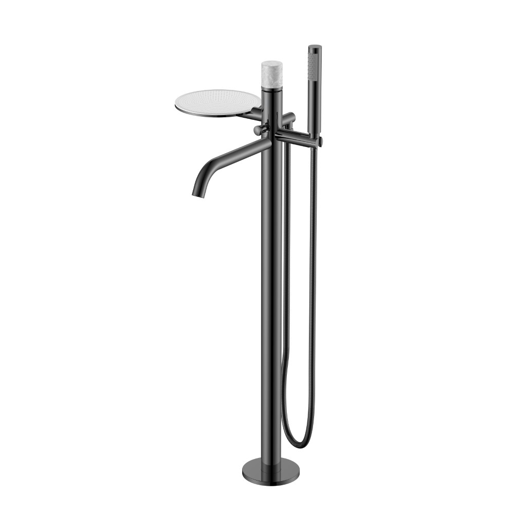 Смеситель для ванны напольный Boheme Stick 129-SGM-MR-GR 330×320×986 мм, цвет графитовый глянцевый — Основное изображение