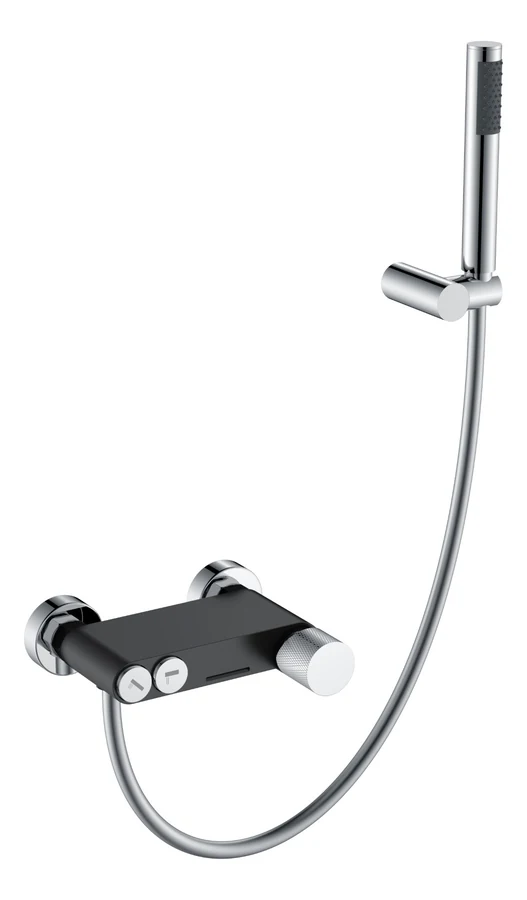Смеситель для ванны Boheme Stick 123-BCR.2 114×185×70 мм, цвет черный матовый