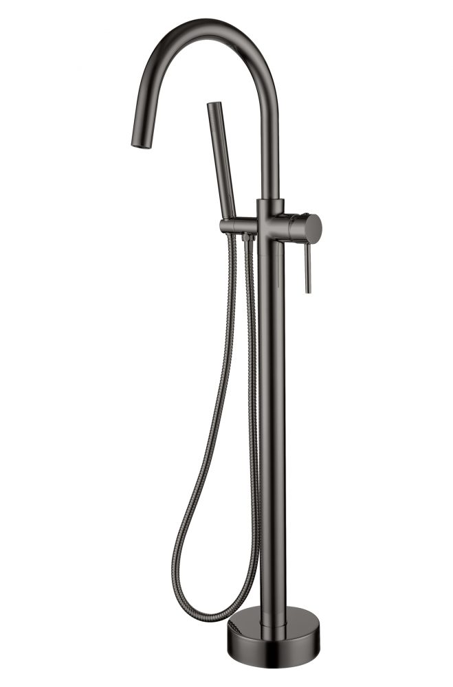 Смеситель для ванны напольный Boheme Uno 469-GM 26×16×105 см, цвет графитовый — Основное изображение