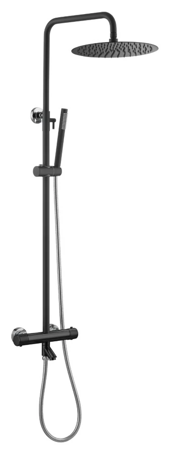 Душевая стойка Boheme Uno 468-T-BCR 573×270×1400 мм, цвет черный матовый