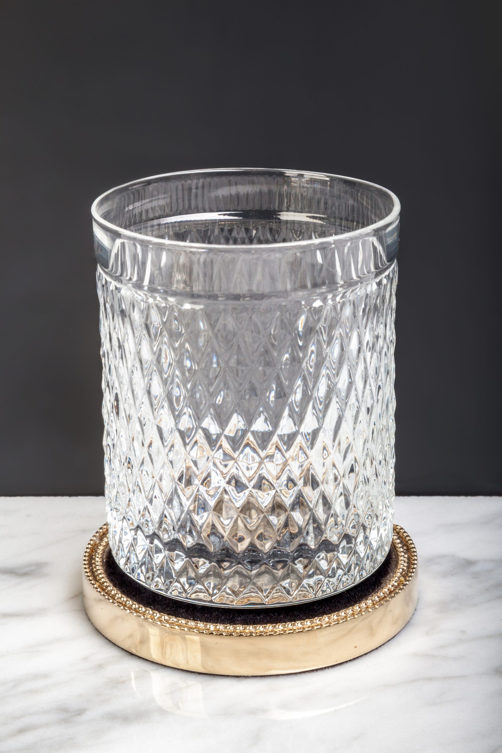 Стакан для ванной Boheme Murano Cristal 10218 8×8×10 см, цвет золото — Основное изображение