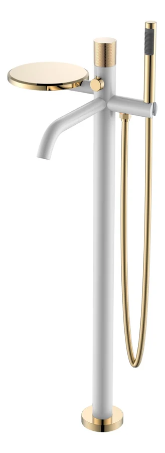 Смеситель для ванны напольный Boheme Stick 129-WG.2 330×320×986 мм, цвет золото