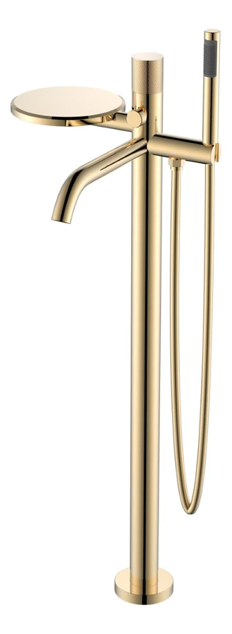 Смеситель для ванны напольный Boheme Stick 129-GG.2 330×320×986 мм, цвет золото