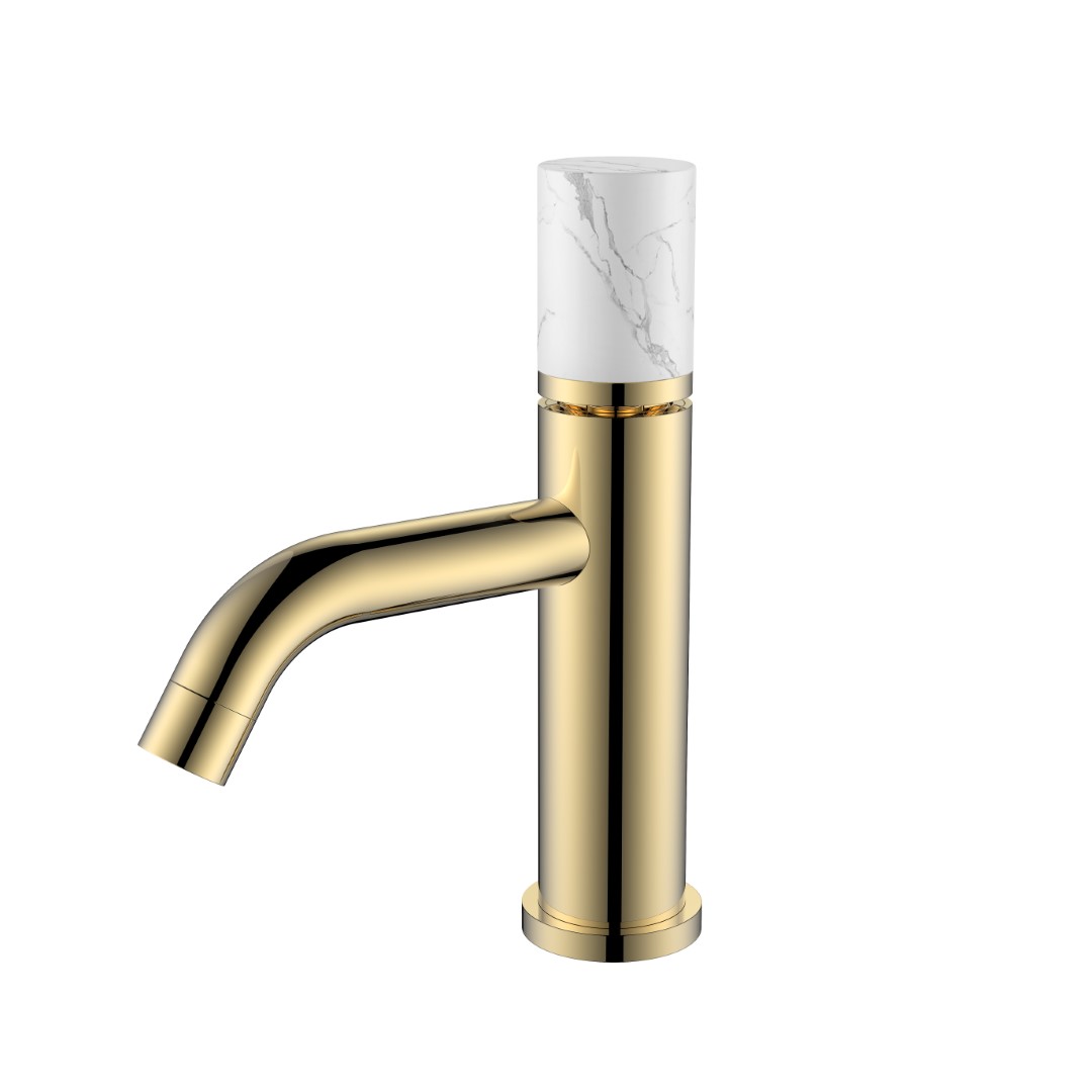 Смеситель для раковины Boheme Stick 121-G-MR-W 160×45×201 мм, цвет золото — Основное изображение