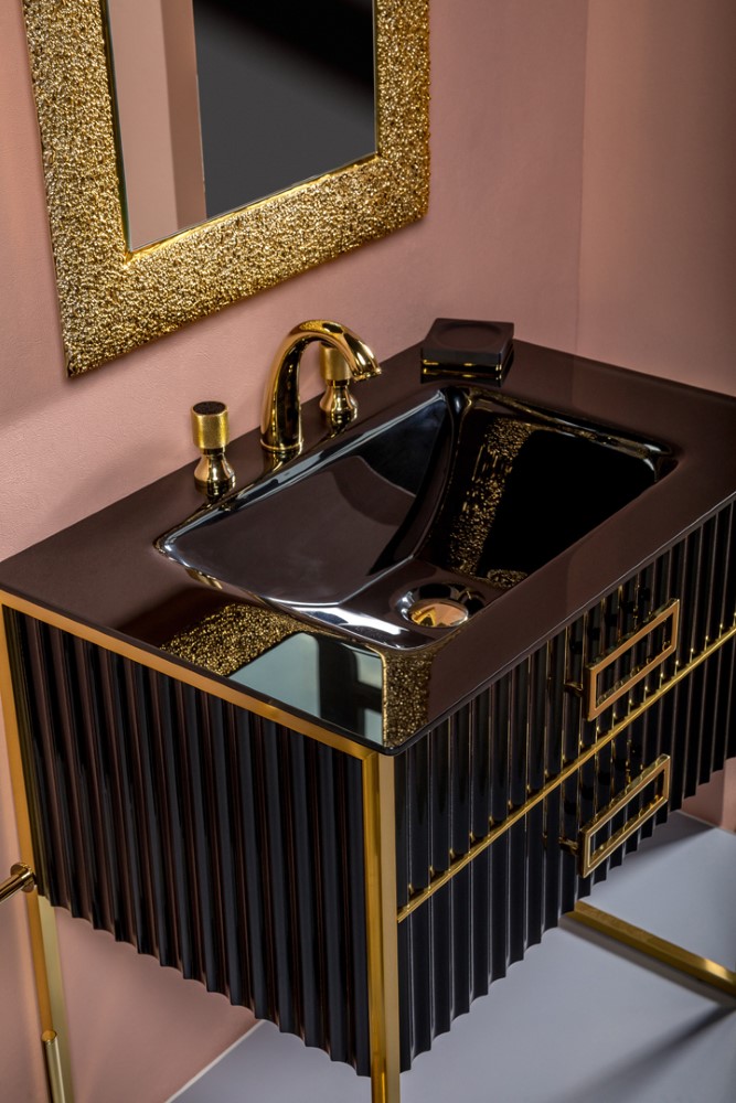 Тумба для ванной Armadi Art Monaco 866-080-BCR 80×50×84 см, цвет черный матовый — Основное изображение