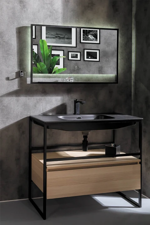 Консоль для раковины Armadi Art Loft 893-100 100×45×85 см, цвет черный матовый