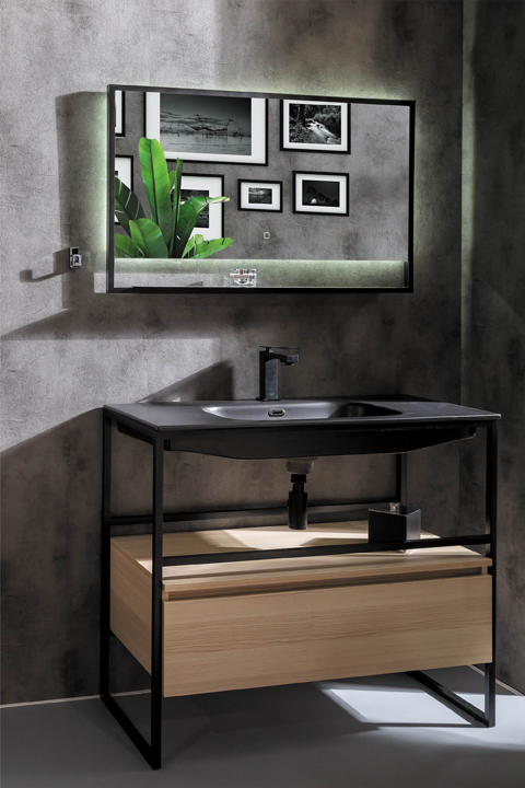 Консоль для раковины Armadi Art Loft 893-100 100×45×85 см, цвет черный матовый — Основное изображение