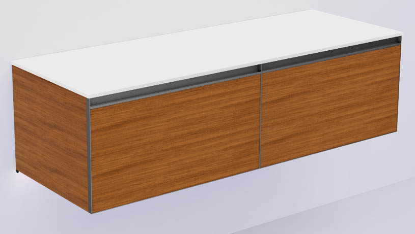Тумба для ванной Armadi Art Quatro 790-M2-140(70+70)-W-A+L 140×40 см — Основное изображение
