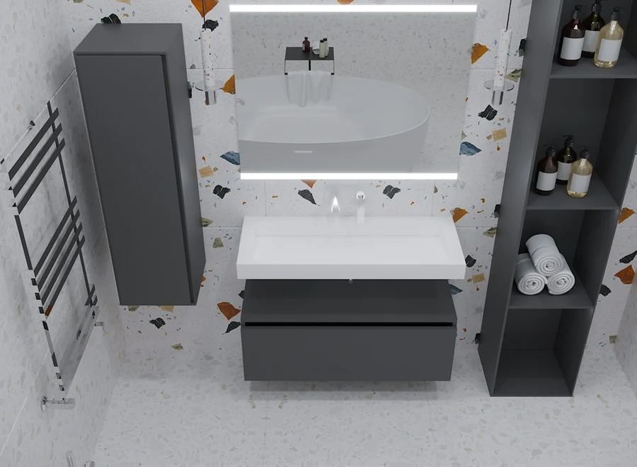 Тумба для ванной Armadi Art Flat 897-100-A GLOSSY 1000×383×460 мм