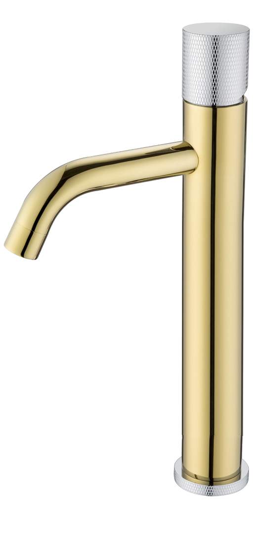 Смеситель для раковины-чаши Boheme Stick 122-GCR.2 160×45×331 мм, цвет золото — Основное изображение