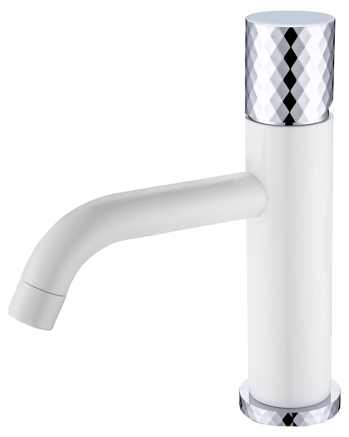 Смеситель для раковины Boheme Stick 121-WCR 160×45×201 мм, цвет белый глянцевый