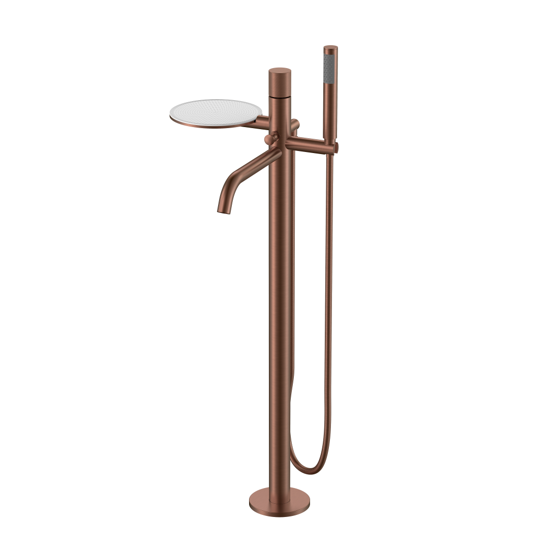Смеситель для ванны напольный Boheme Stick 129-BRB.4 330×320×986 мм, цвет бронза брашированная — Основное изображение