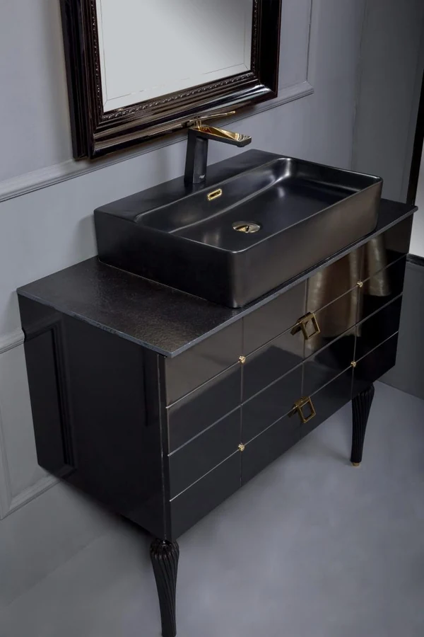 Тумба для ванной Armadi Art Vallessi Avantgarde 841-080-BG 80×46×48 см, цвет черный матовый