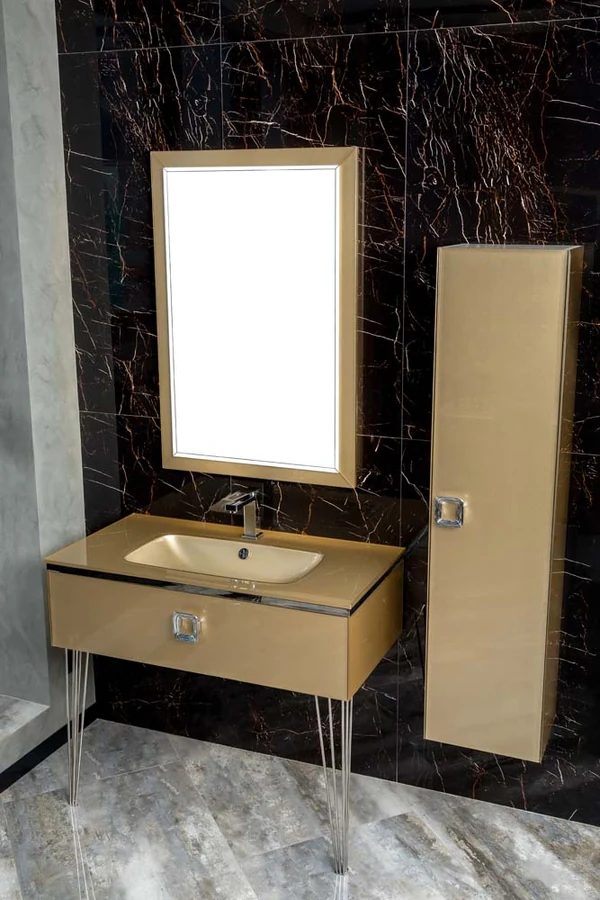 Пенал для ванной Armadi Art Lucido 772-LIGHT GOLD 150×40×35 см, цвет золото