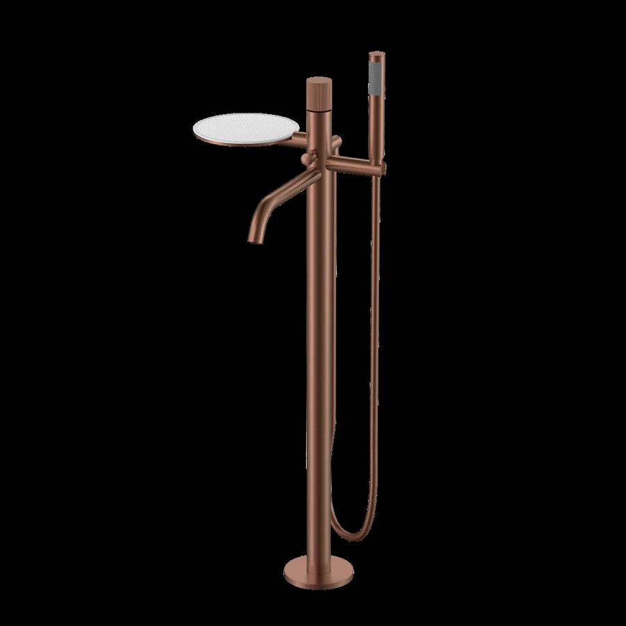 Смеситель для ванны напольный Boheme Stick 129-BRB.3 330×320×986 мм, цвет бронза брашированная