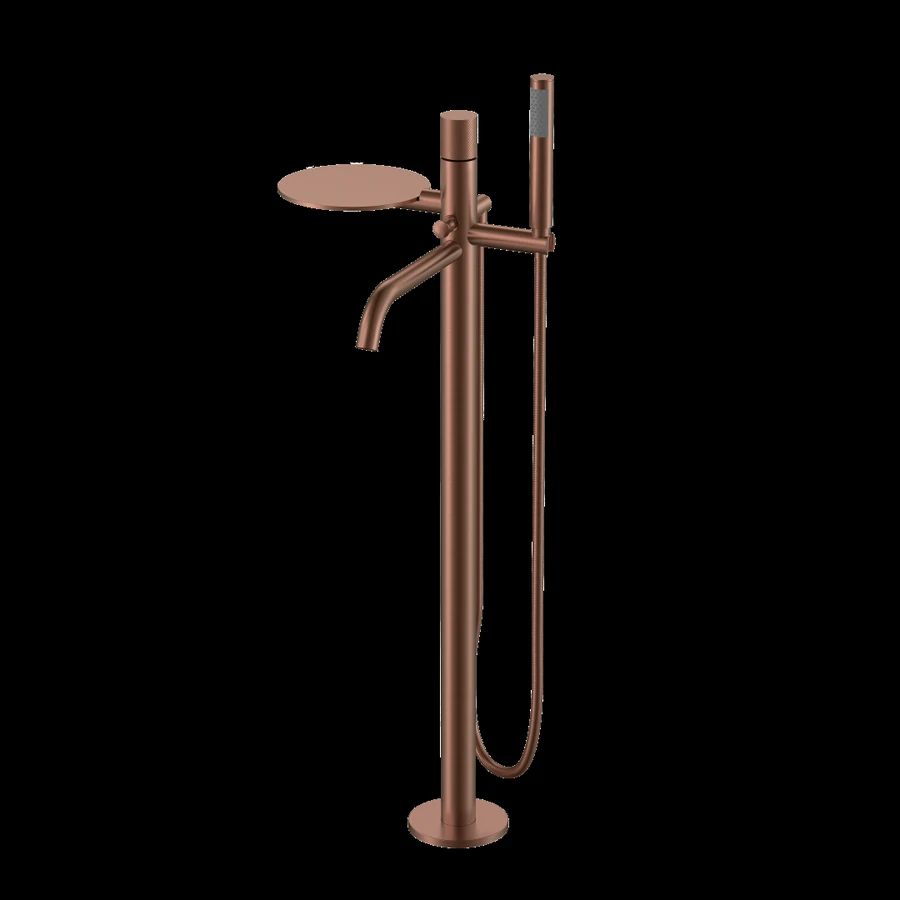 Смеситель для ванны напольный Boheme Stick 129-BRB.2 330×320×986 мм, цвет бронза брашированная