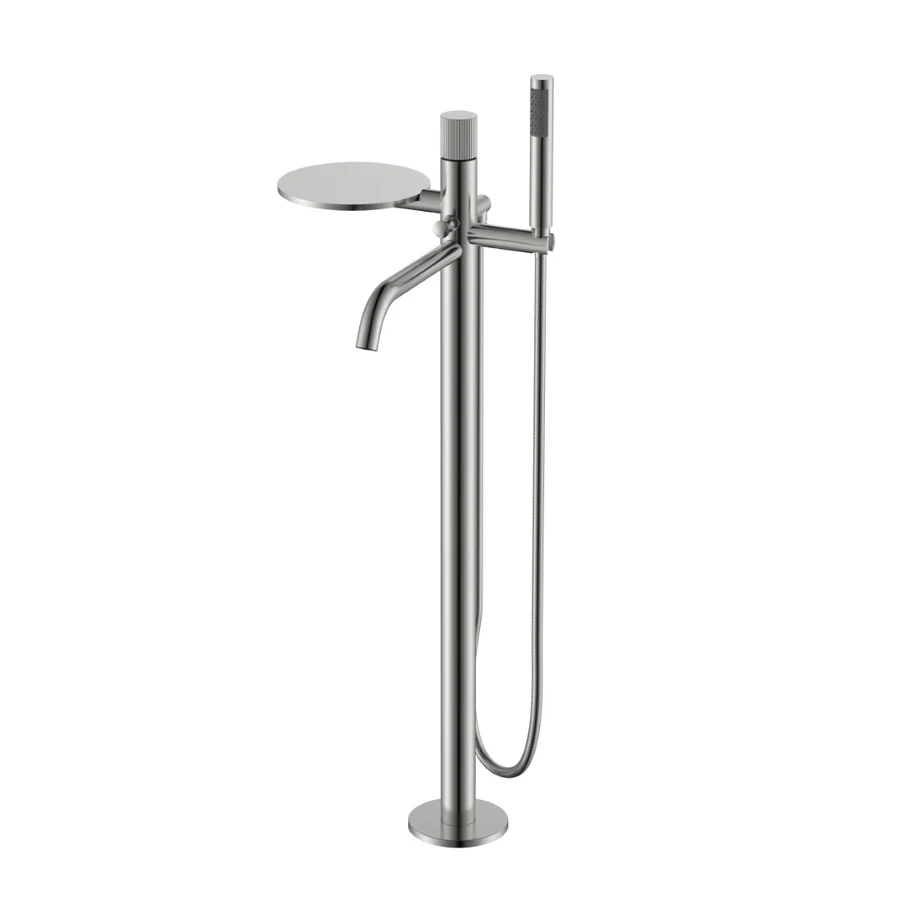 Смеситель для ванны напольный Boheme Stick 129-NB.3 330×320×986 мм, цвет никель