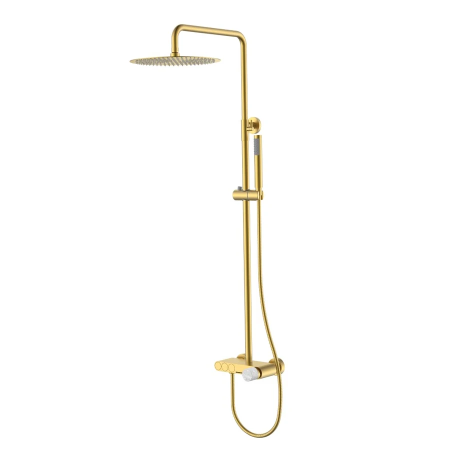 Душевая стойка Boheme Stick 128-MG-MR-GR 570×185×1090 мм, цвет золото матовое