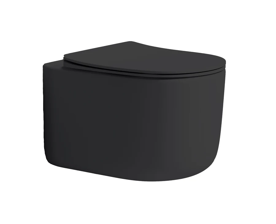 Унитаз подвесной Boheme Flow 969-SET-B 515×360×360 мм, цвет черный матовый