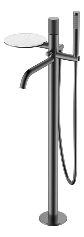 Смеситель для ванны напольный Boheme Stick 129-GM.2 330×320×986 мм, цвет графитовый
