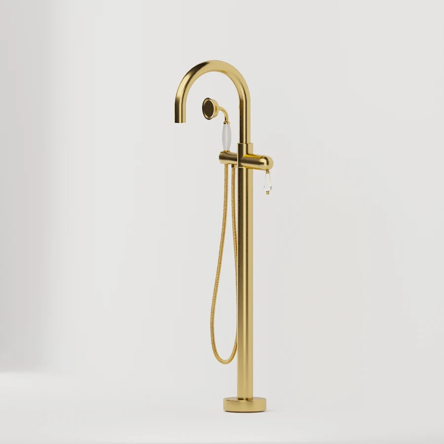 Смеситель для ванны напольный Boheme Imperiale 289-SW 26×105×16 см, цвет золото