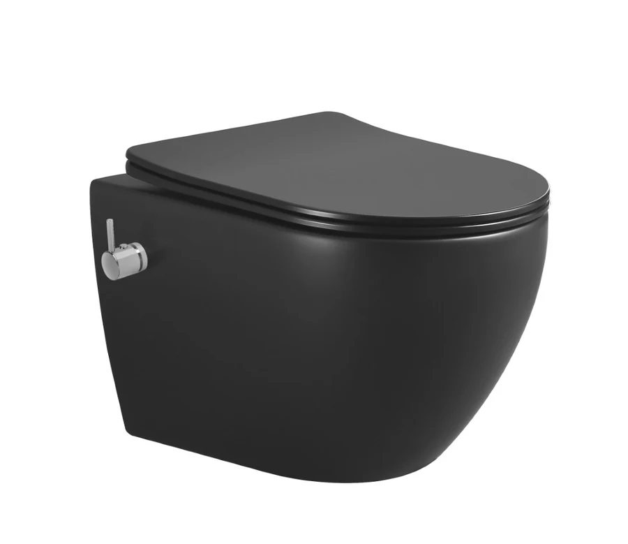 Унитаз-биде подвесной Boheme Nero 961-SET-2-B, цвет черный матовый