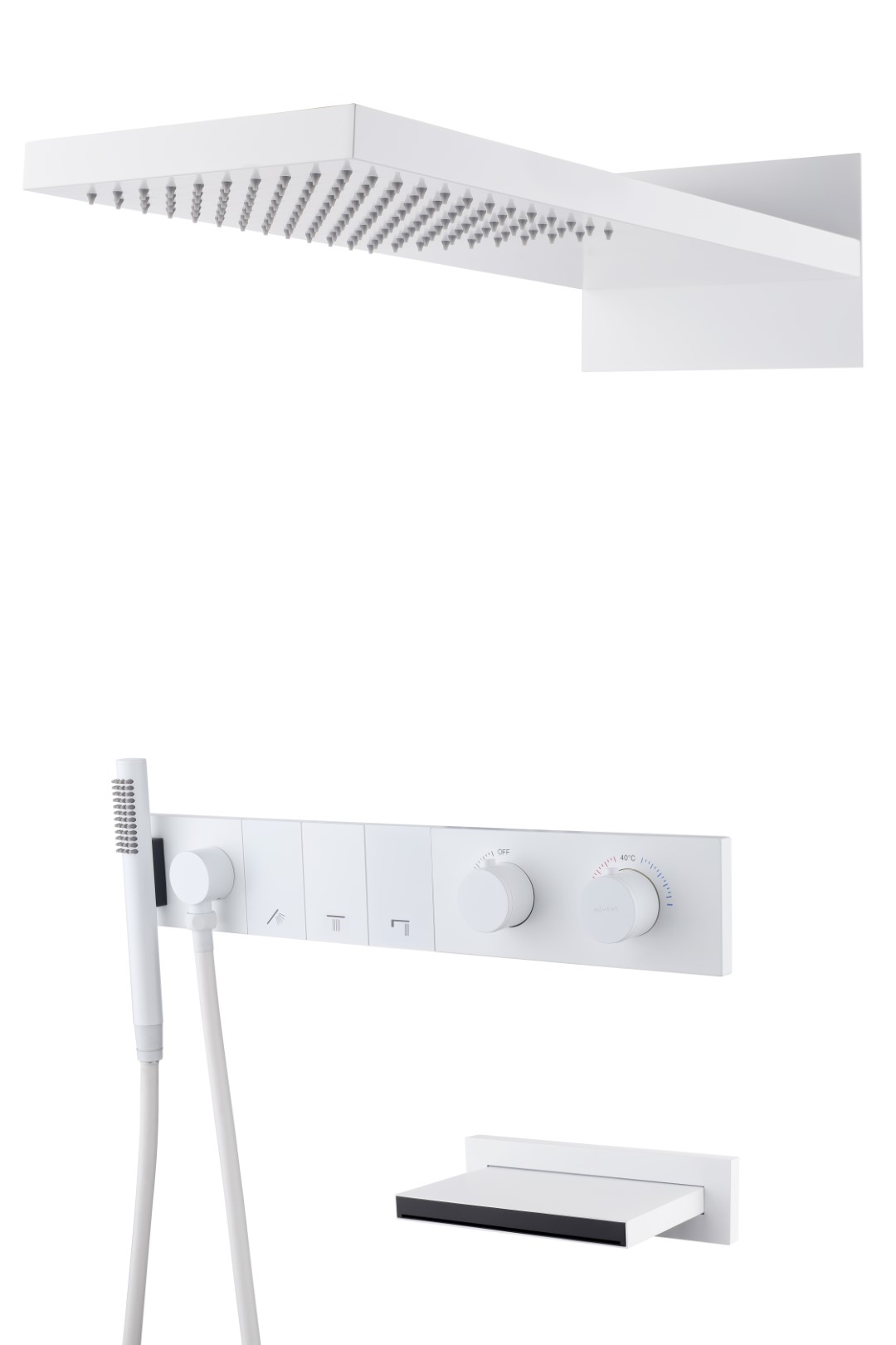 Душевая система встраиваемая Boheme Zodiac 133-2-MW, цвет белый матовый — Основное изображение