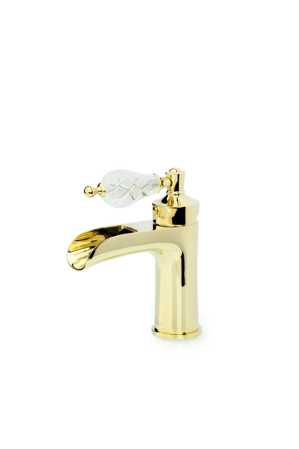 Смеситель для раковины Boheme Vogue Crystal 211-CRST 135×50×164 мм, цвет золото