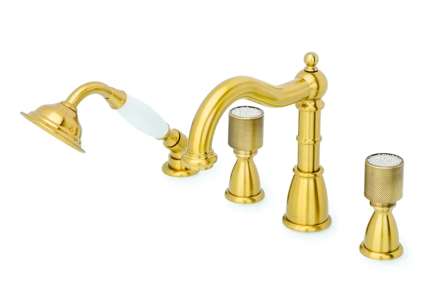 Смеситель на борт ванны Boheme Royal Cristal 391-ROYAL/CRST 193×360×196 мм, цвет бронза
