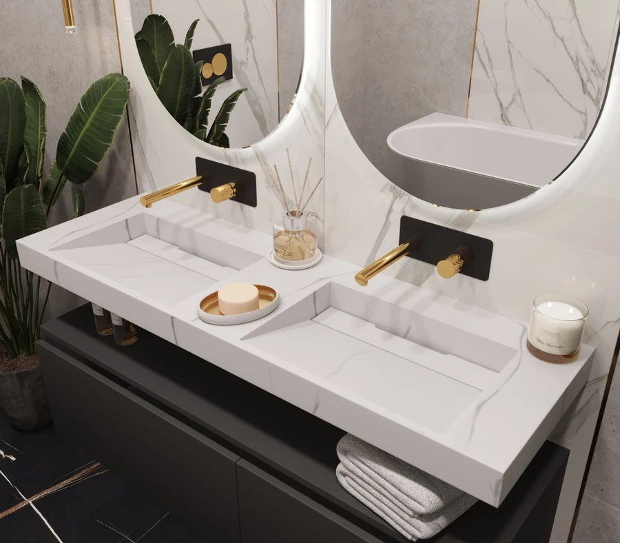 Раковина-моноблок Armadi Art Flat 859-140-CLCT 452×1410×80 мм