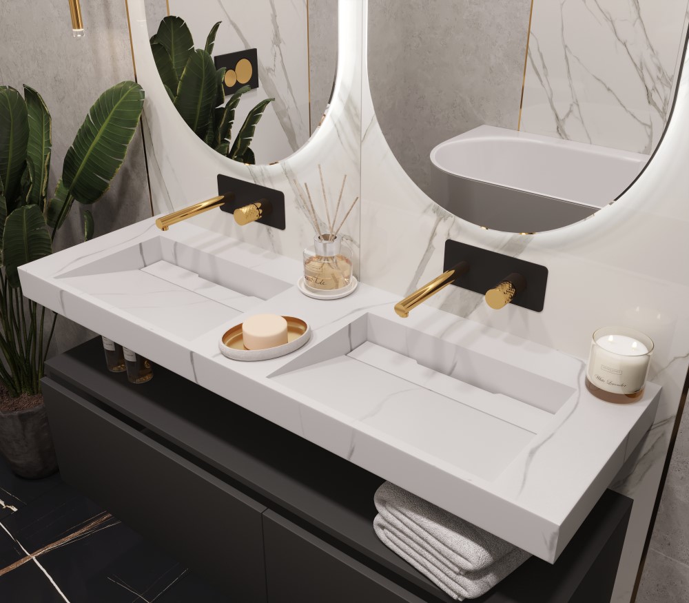 Раковина-моноблок Armadi Art Flat 859-140-CLCT 452×1410×80 мм — Основное изображение