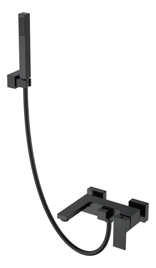 Смеситель для ванны Boheme Qubic 473-B 185×209×108 мм, цвет черный матовый