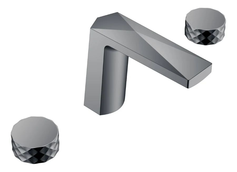 Смеситель для раковины Boheme Venturo 150-SGM-DIAMOND 197×352×165 мм, цвет графитовый глянцевый