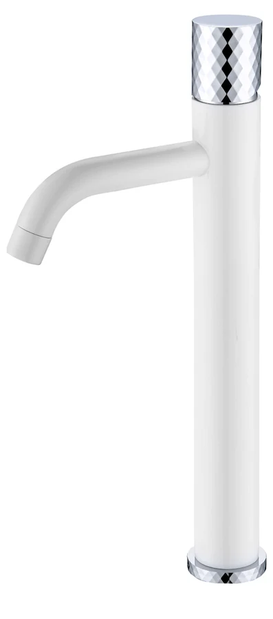 Смеситель для раковины-чаши Boheme Stick 122-WCR 160×45×331 мм, цвет белый глянцевый
