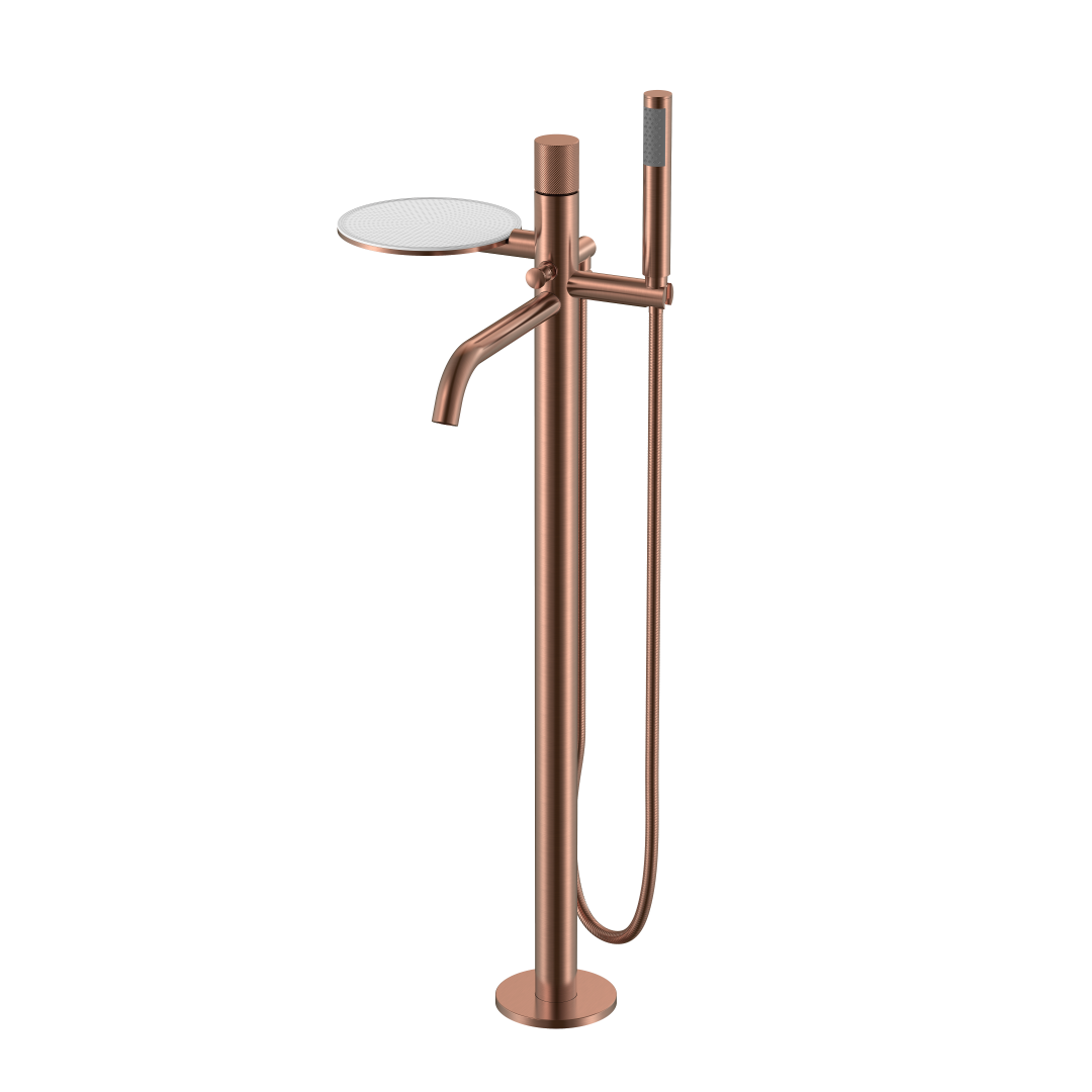 Смеситель для ванны напольный Boheme Stick 129-CB.4 330×320×986 мм, цвет медь брашированная — Основное изображение