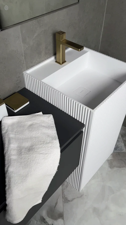 Раковина напольная Armadi Art Cube 802-3R-MW 48×48×85 см, цвет белый матовый