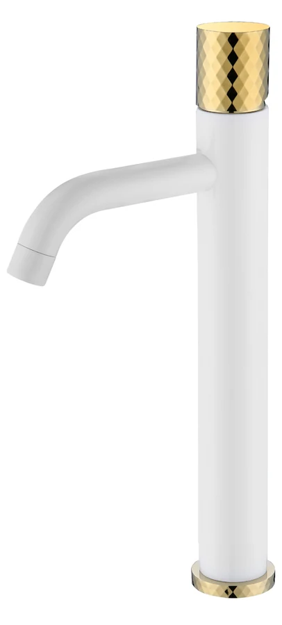 Смеситель для раковины-чаши Boheme Stick 122-WG 160×45×331 мм, цвет белый глянцевый