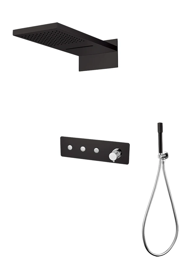 Душевая система встраиваемая Boheme Fusion 130-BCR 55×40×12 см, цвет черный матовый
