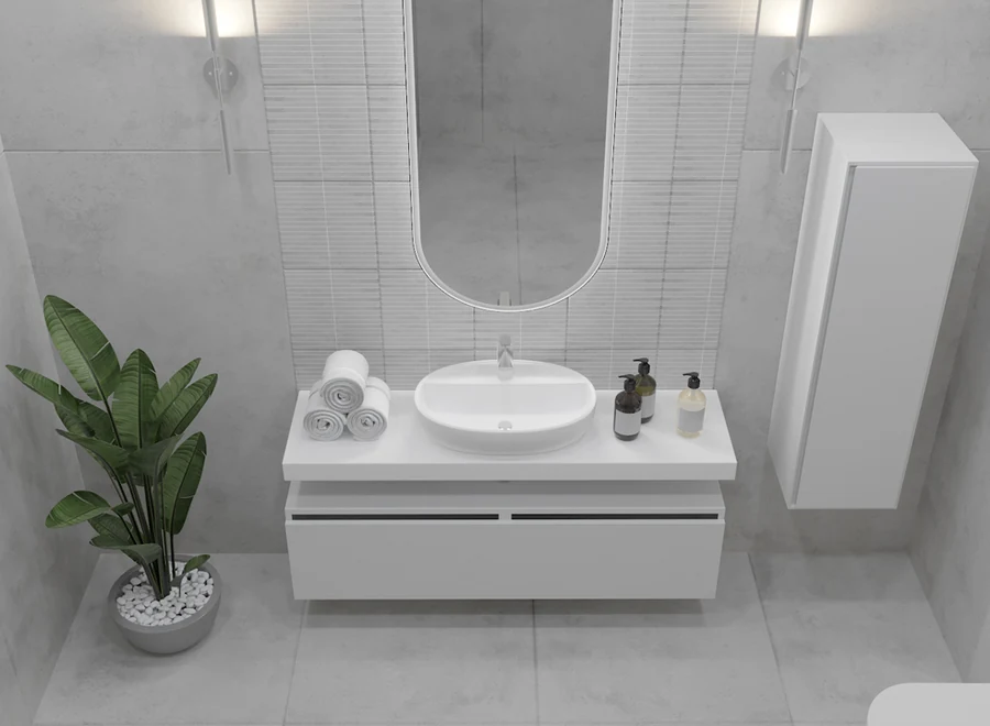 Тумба для ванной Armadi Art Flat 897-120-W 1200×383×460 мм, цвет белый глянцевый