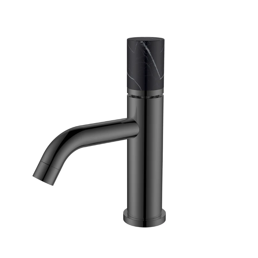 Смеситель для раковины Boheme Stick 121-SGM-MR-B 160×45×201 мм, цвет графитовый глянцевый