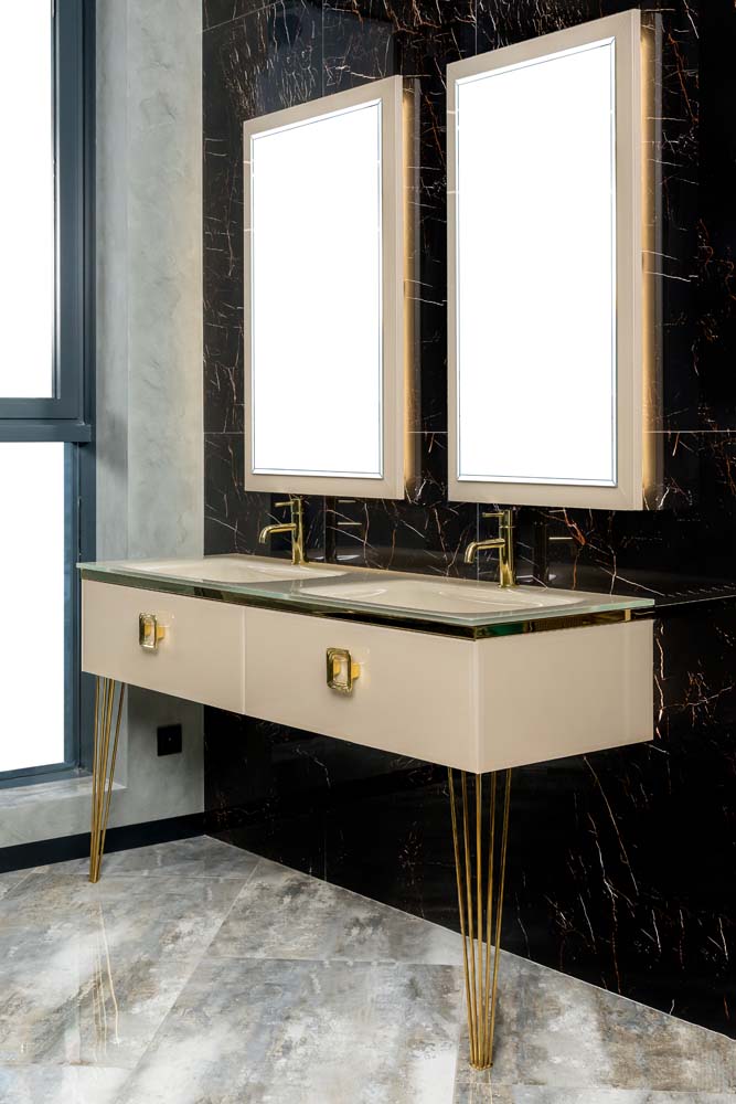 Консоль для раковины Armadi Art Lucido 771-140-GOLD 104×54×6 см, цвет золото — Основное изображение