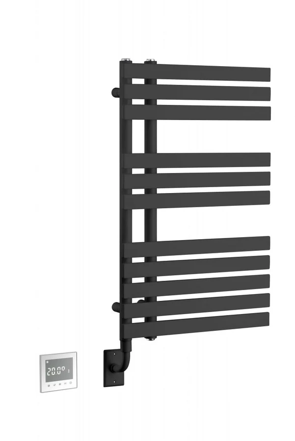 Полотенцесушитель электрический Boheme Venturo 721-B 500×95×898 мм, цвет черный матовый