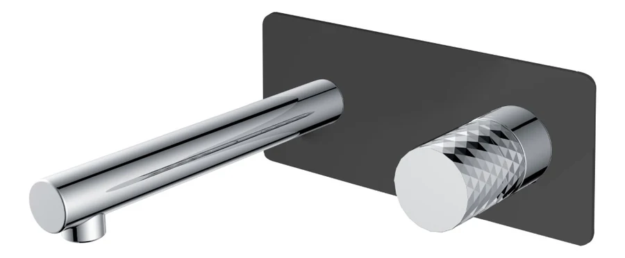 Смеситель встраиваемый Boheme Stick 125-BCR 202×230×100 мм, цвет черный матовый