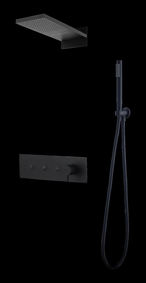 Душевая система встраиваемая Boheme Fusion 130-B 55×40×12 см, цвет черный матовый